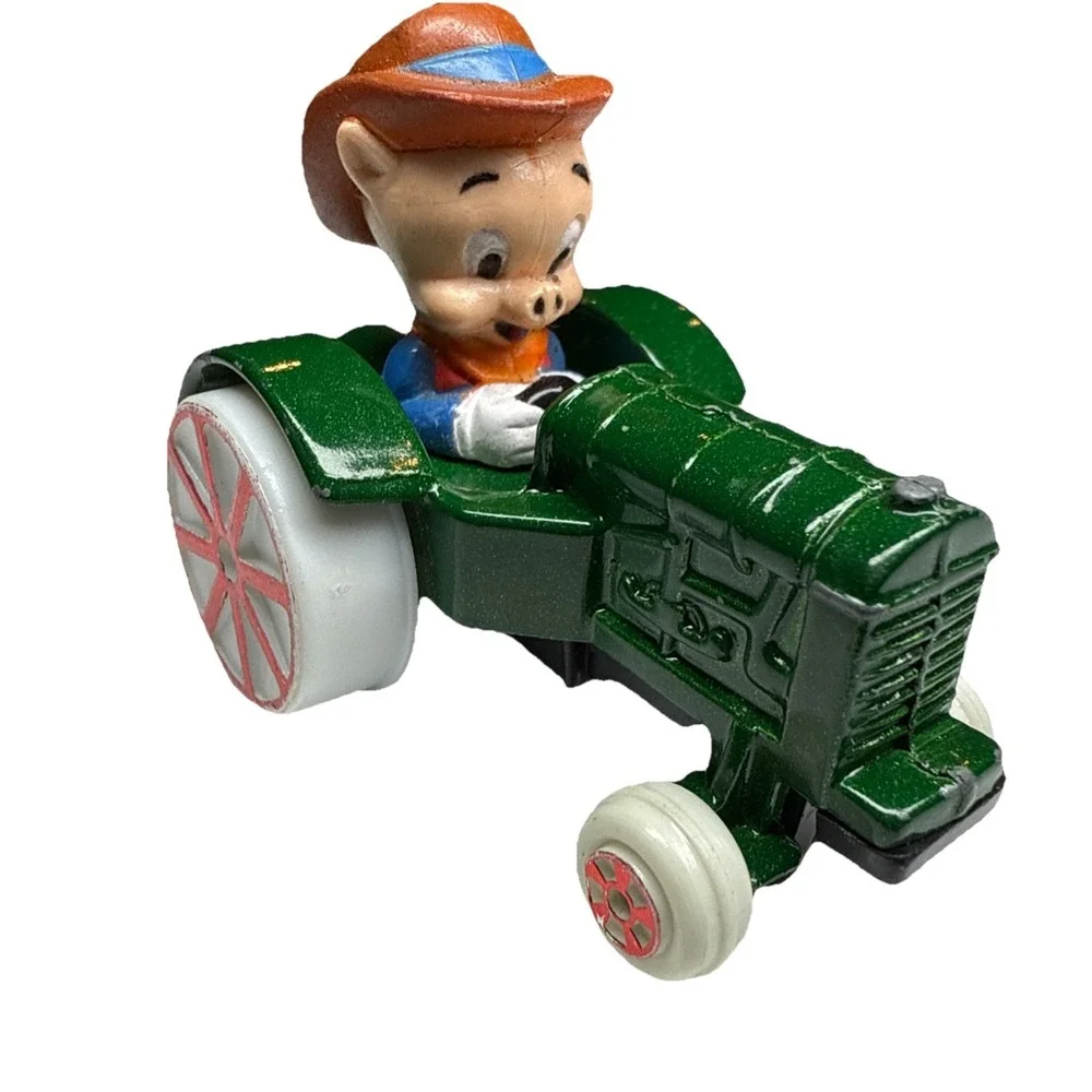 Vintage 1988 ERTL  Looney Tunes Diecast Porky Pig Farm Tractor